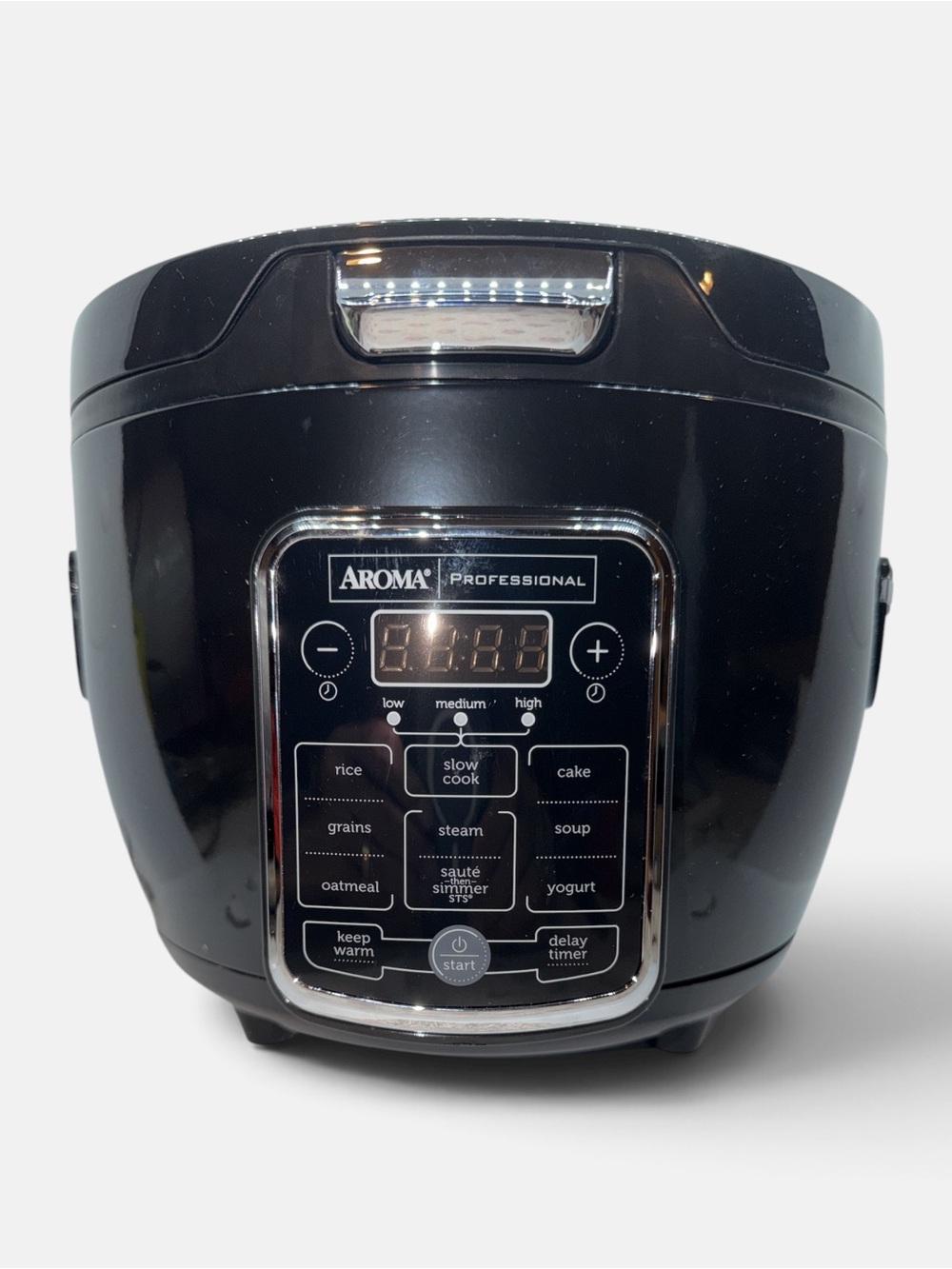 AROMA Black Digital Multi-Cooker with LED Control Panel